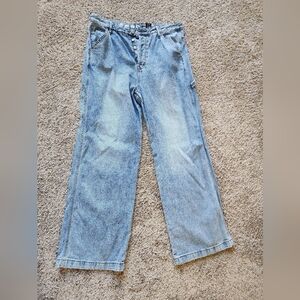 Light Blue Wide-Leg Carpenter Jeans